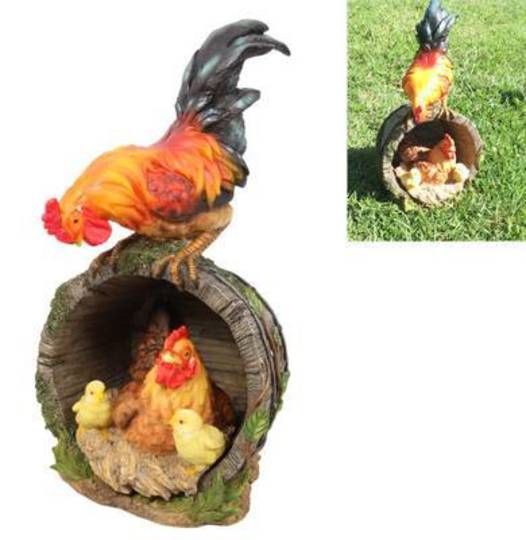 Rooster Family on Bucket